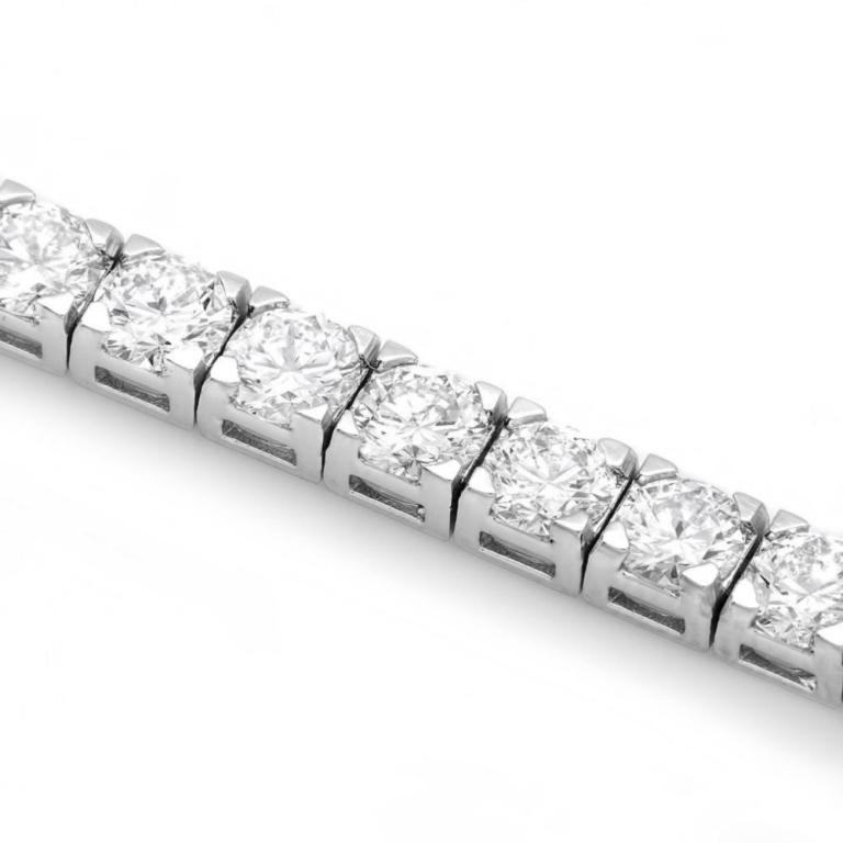 18k White Gold 10.00ct Diamond Tennis Bracelet