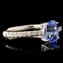 14K Gold 1.12ct Sapphire & 0.21ctw Diamond Ring