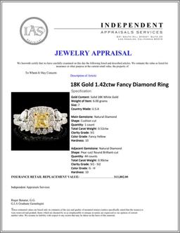 18K Gold 1.42ctw Fancy Diamond Ring