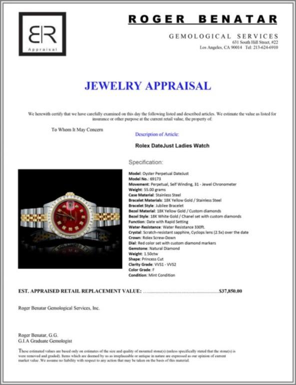 Rolex DateJust Ladies 1.50ct Diamond Wristwatch