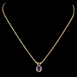 14K Gold 0.54ctw Sapphire Pendant