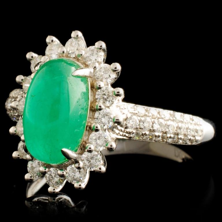 18K Gold 1.84ct Emerald & 0.62ctw Diamond Ring