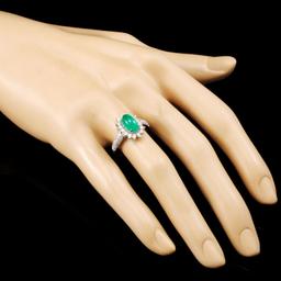 18K Gold 1.84ct Emerald & 0.62ctw Diamond Ring