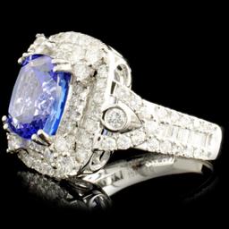 18K Gold 5.13ct Tanzanite & 1.85ctw Diamond Ring