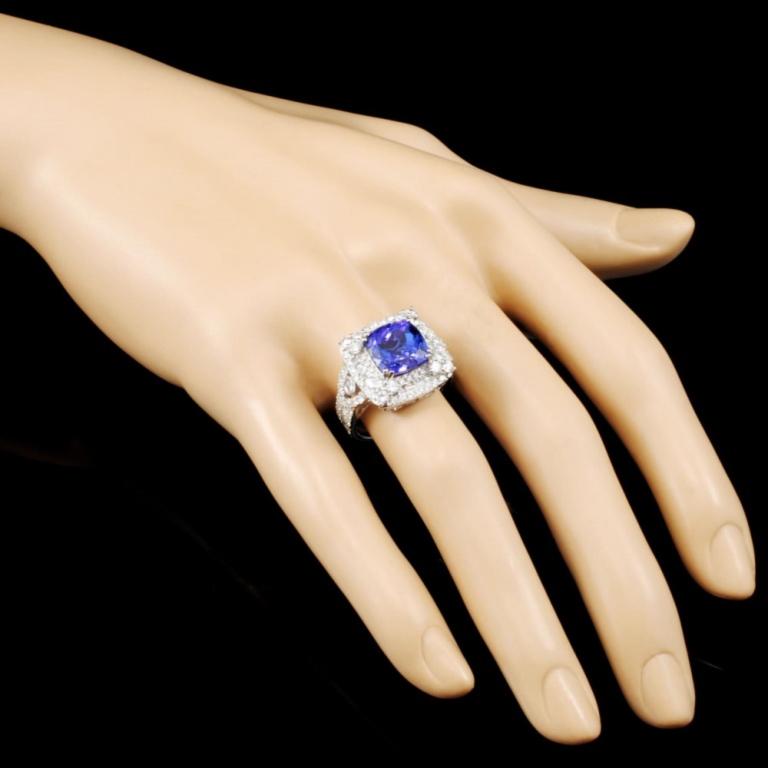 18K Gold 5.13ct Tanzanite & 1.85ctw Diamond Ring