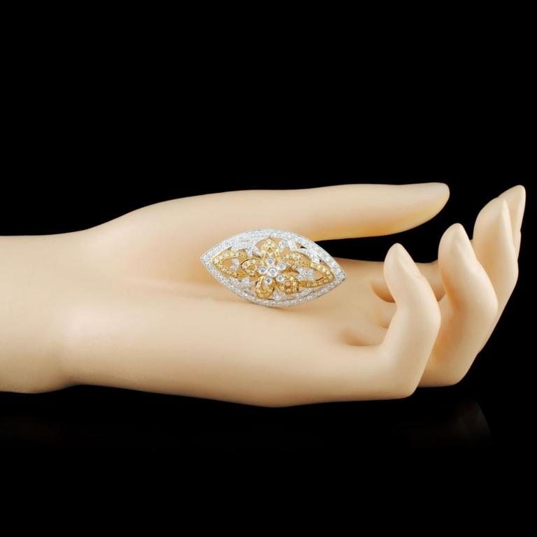 18K Gold 1.27ctw Diamond Brooch