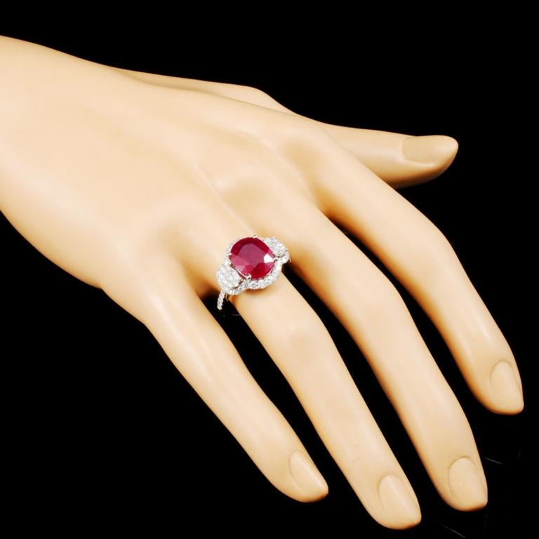 14K Gold 5.00ct Ruby & 1.03ctw Diamond Ring