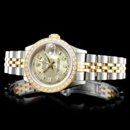 Rolex DateJust 18K/SS Diamond Ladies Watch