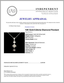 14K Gold 0.64ctw Diamond Pendant