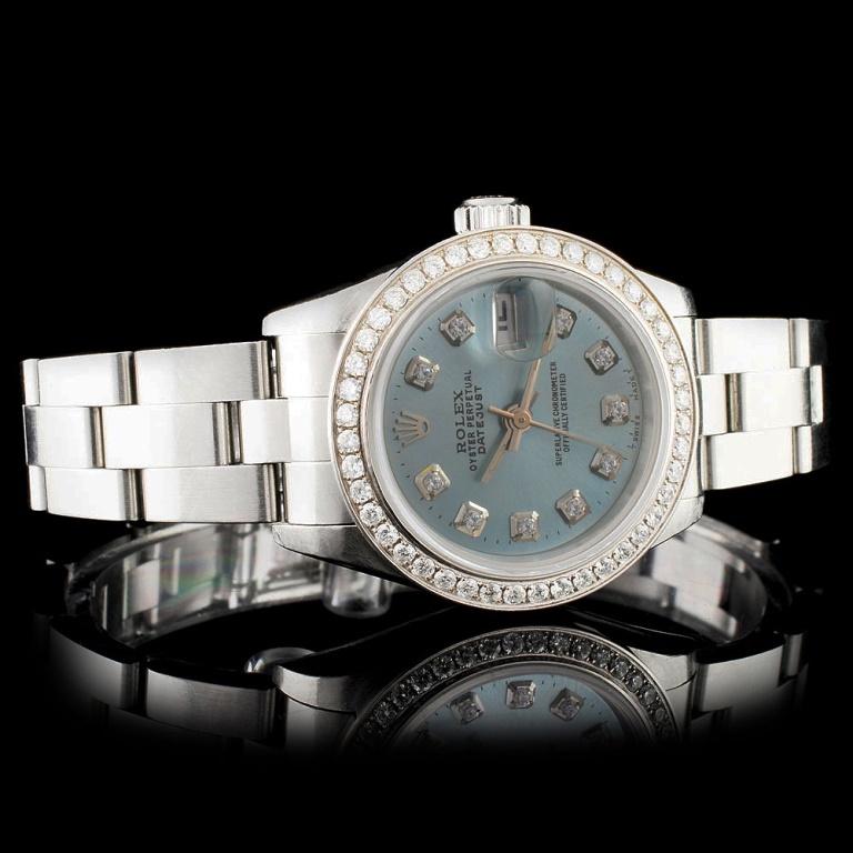 Rolex SS DateJust Diamond Ladies Wristwatch