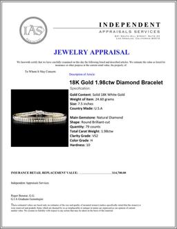 18K Gold 1.98ctw Diamond Bracelet