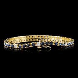 14K Gold 4.62ctw Sapphire & 0.82ctw Diamond Bracel