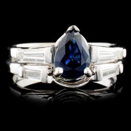 14K Gold 0.65ct Sapphire & 0.56ctw Diamond Ring