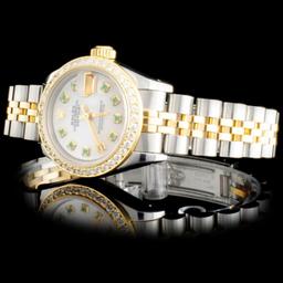 Rolex YG/SS DateJust Diamond Ladies Watch