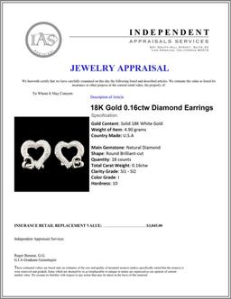 18K Gold 0.16ctw Diamond Earrings