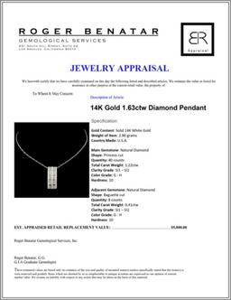 14K Gold 1.63ctw Diamond Pendant