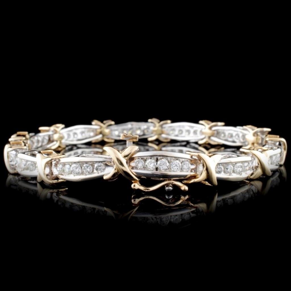 14K Two-Tone 2.68ctw Diamond Bracelet