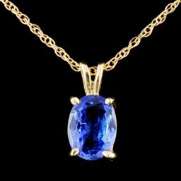 14K Gold 0.88ct Tanzanite Pendant