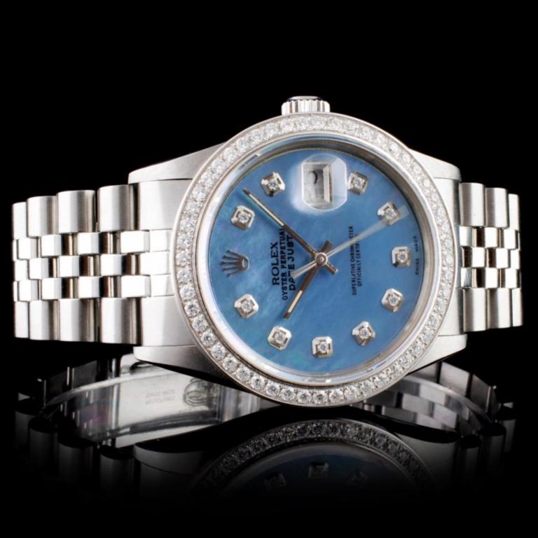 Rolex SS DateJust Diamond 36mm Wristwatch