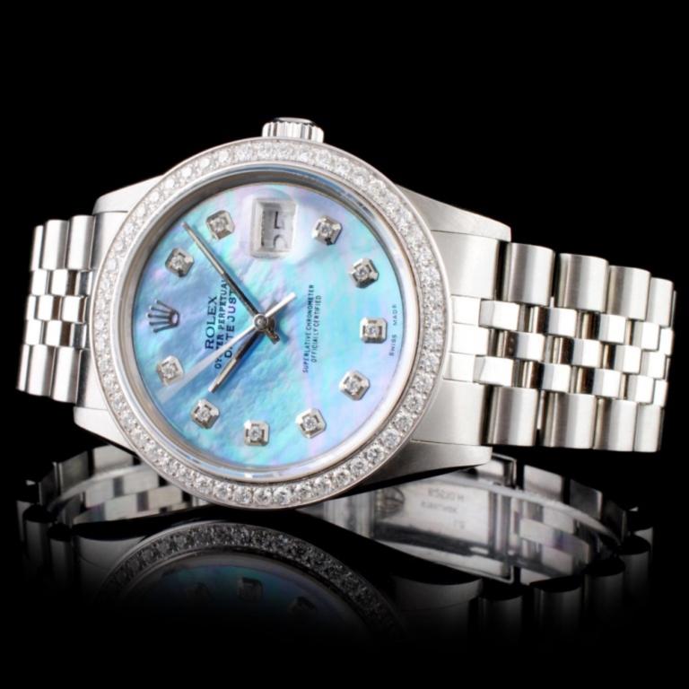 Rolex SS DateJust Diamond 36mm Wristwatch