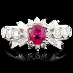 18K Gold 0.73ct Ruby & 0.71ctw Diamond Ring