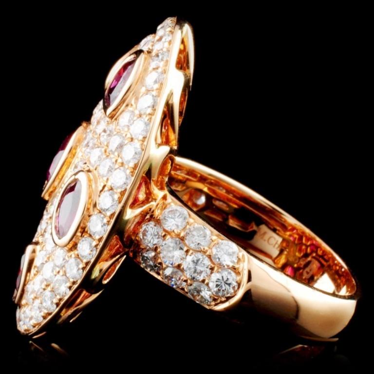 18K Gold 2.47ct Ruby & 2.32ct Diamond Ring