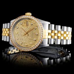 Rolex YG/SS DateJust Diamond 36MM Watch