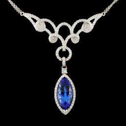 14K Gold 5.20ct Tanzanite & 1.60ctw Diamond Neckla