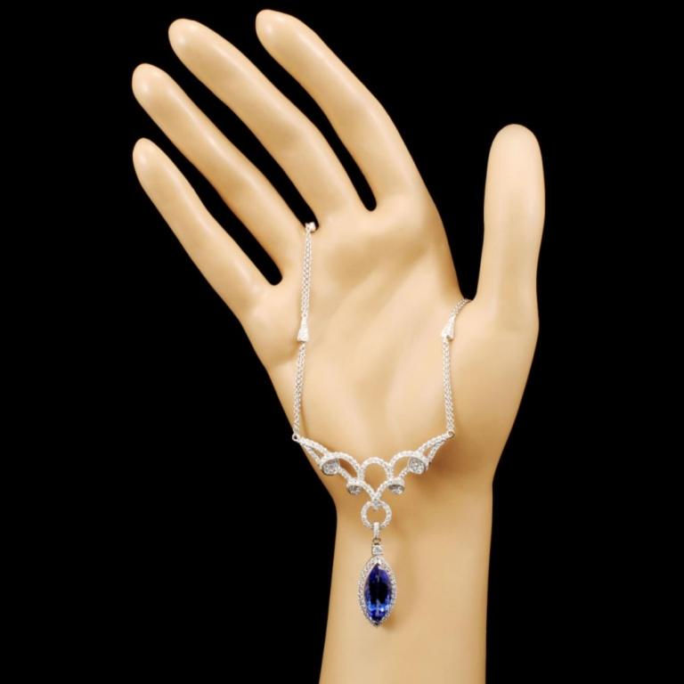 14K Gold 5.20ct Tanzanite & 1.60ctw Diamond Neckla