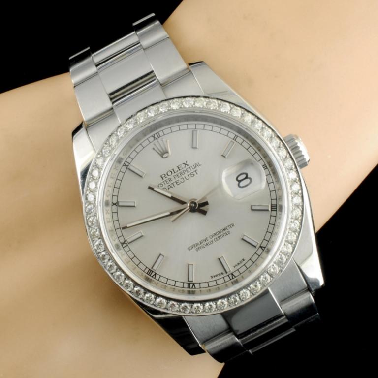 Rolex DateJust 116200 SS 1.35ct Diamond 36MM Watch