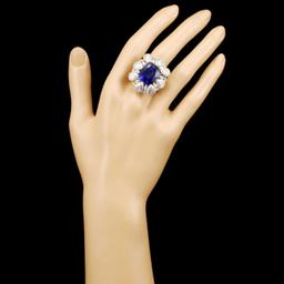 18K Gold 17.56ct Tanzanite & 3.50ctw Diamond Ring