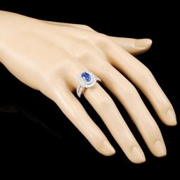 18K Gold 1.99ct Sapphire & 1.16ctw Diamond Ring