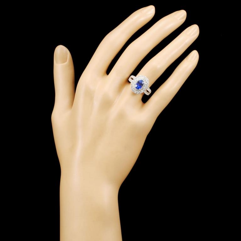 18K Gold 1.99ct Sapphire & 1.16ctw Diamond Ring