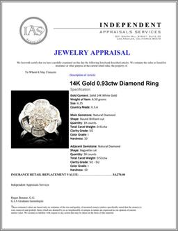 14K Gold 0.93ctw Diamond Ring