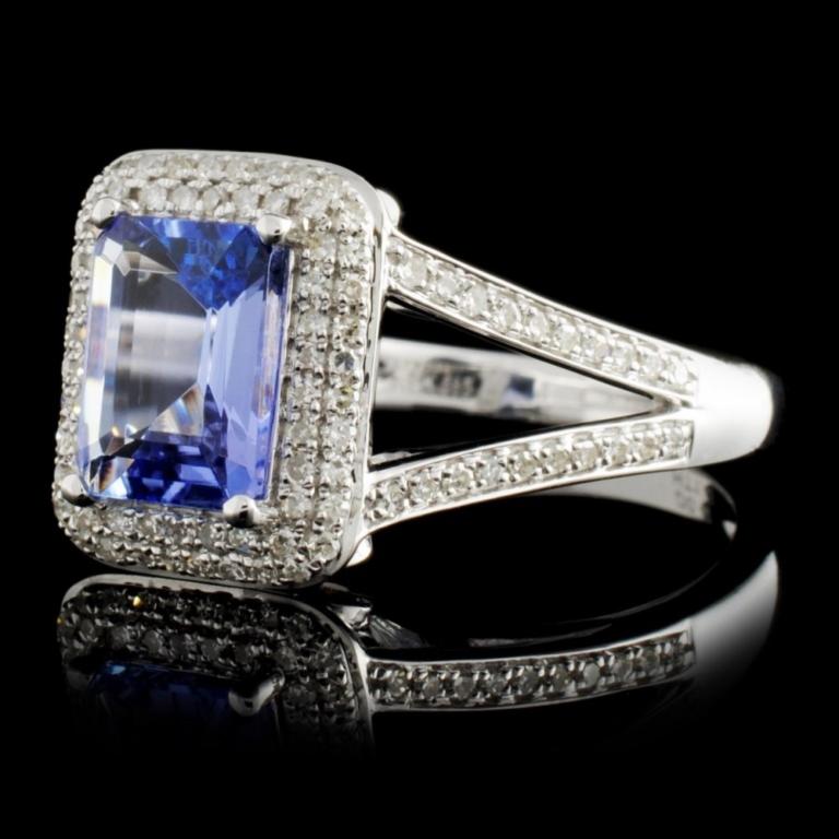 14K White Gold 1.49ct Tanzanite & 0.42ct Diamond R