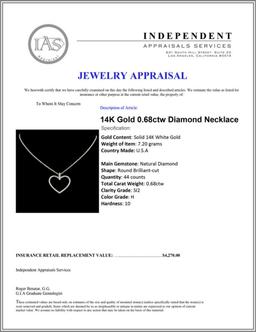 14K Gold 0.68ctw Diamond Necklace