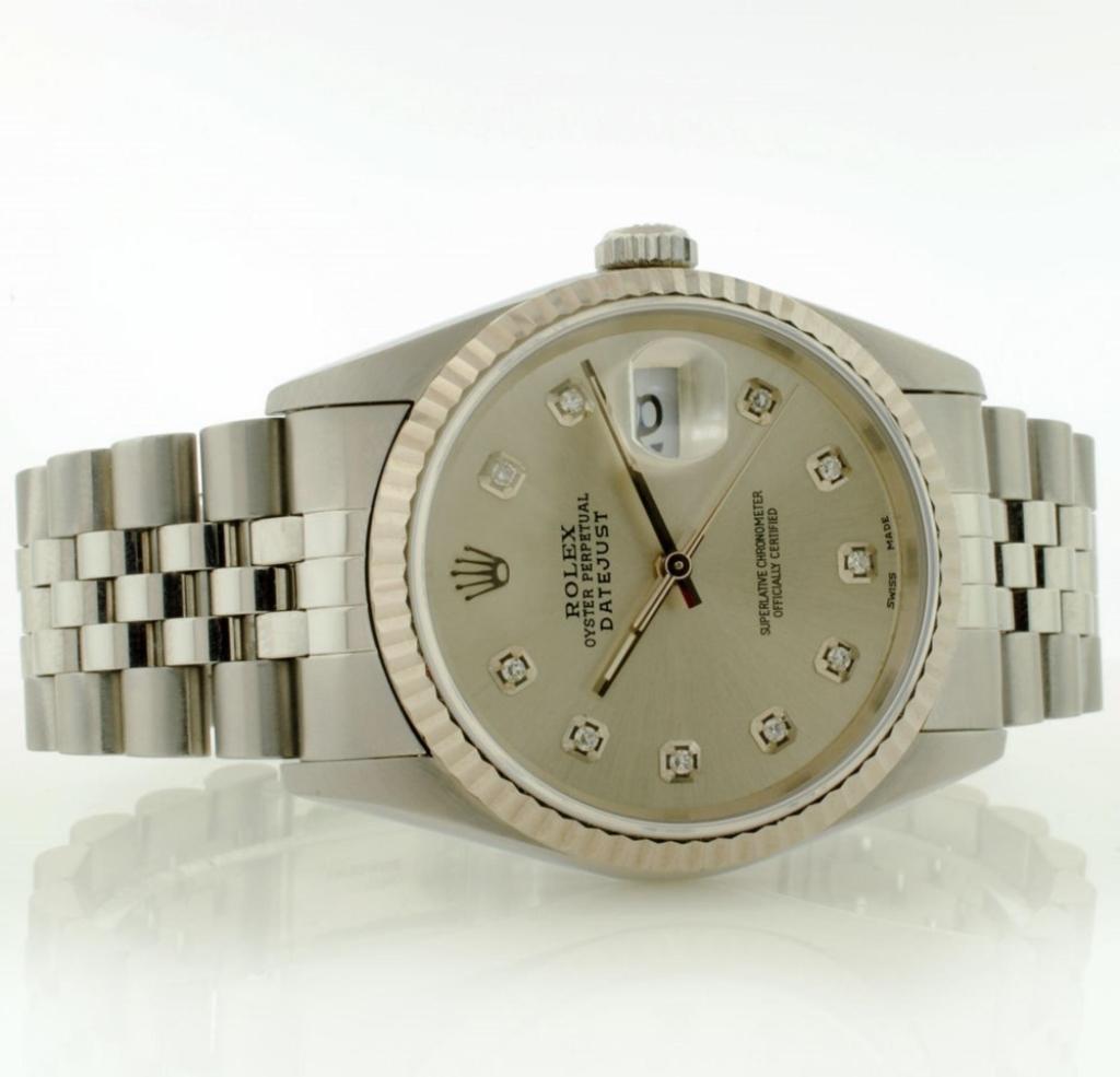 Rolex DateJust 18K White Gold & SS 36MM Wristwatch