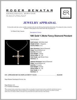 18K Gold 1.39ctw Fancy Diamond Pendant