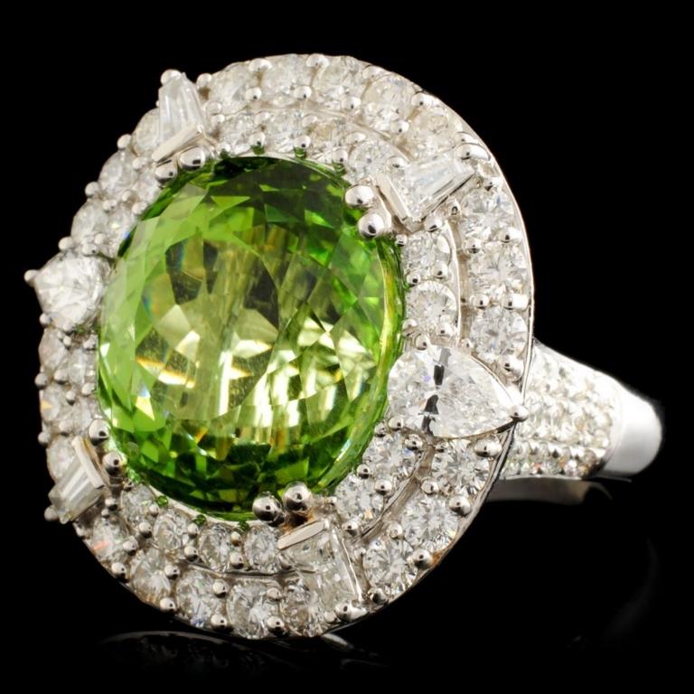 18K Gold 15.99 Tourmaline & 3.18ctw Diamond Ring