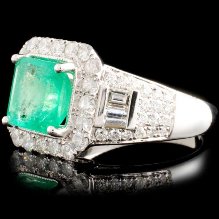 18K Gold 2.03ct Emerald & 1.27ctw Diamond Ring