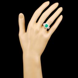 18K Gold 2.03ct Emerald & 1.27ctw Diamond Ring