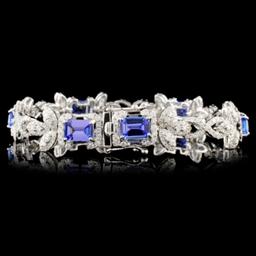 14K Gold 6.28ct Tanzanite & 3.69ctw Diamond Bracel