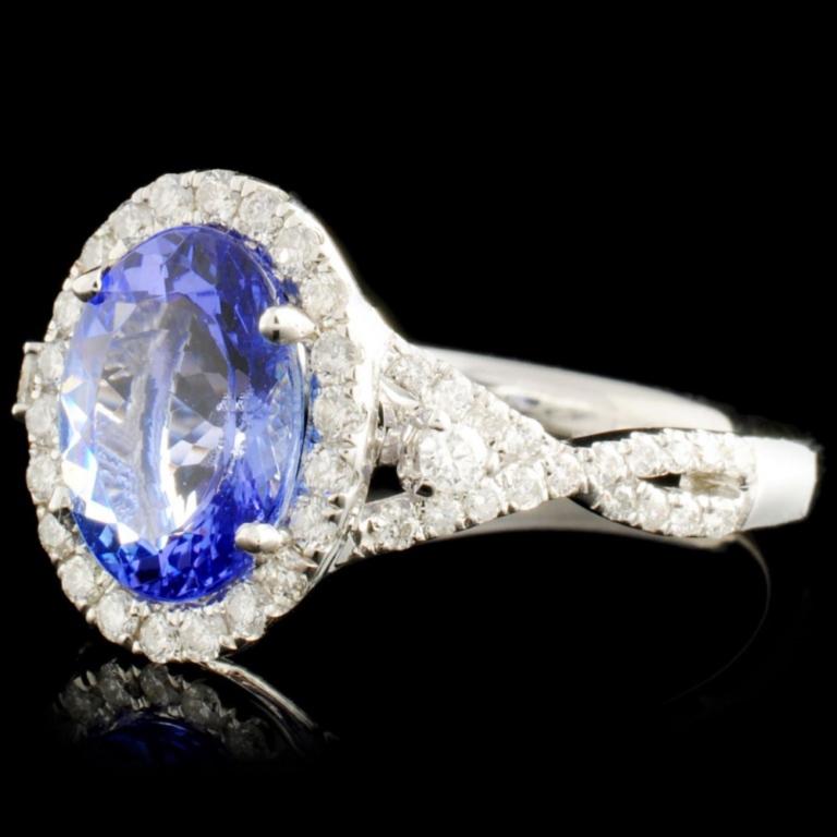 18K Gold 2.04ct Tanzanite & 0.45ctw Diamond Ring