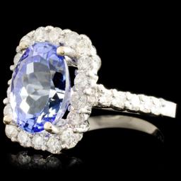 14K Gold 4.59ct Tanzanite & 1.01ctw Diamond Ring