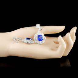 18K Gold 16.98ctw Tanzanite & 4.55ctw Diamond Earr