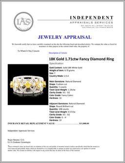 18K Gold 1.71ctw Fancy Diamond Ring