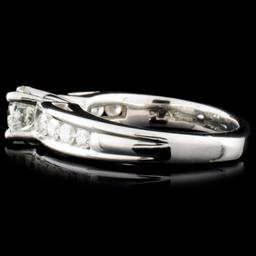 Solid Platinum 0.98ctw Diamond Ring