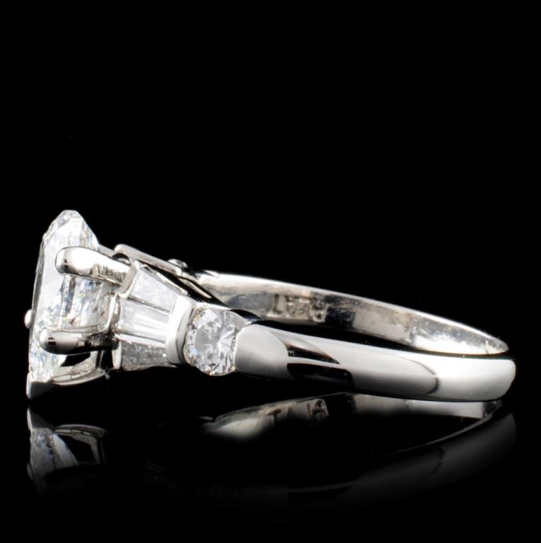 Solid Platinum 2.03ctw Diamond Ring