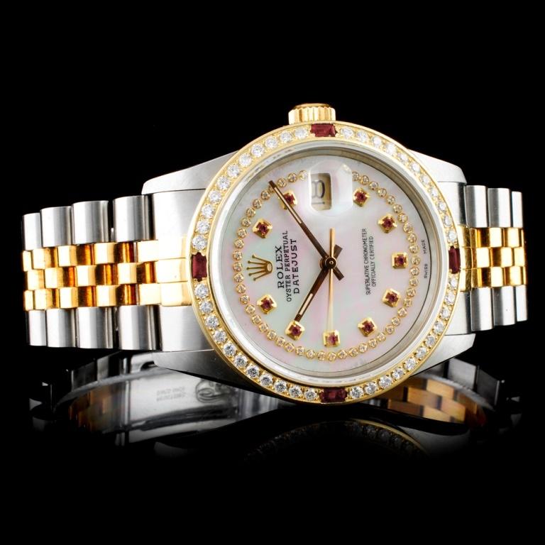 Rolex DateJust 18K/SS Diamond 36mm Watch