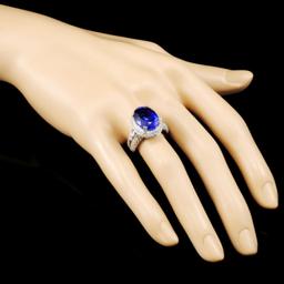 18K Gold 8.59ct Tanzanite & 1.49ctw Diamond Ring